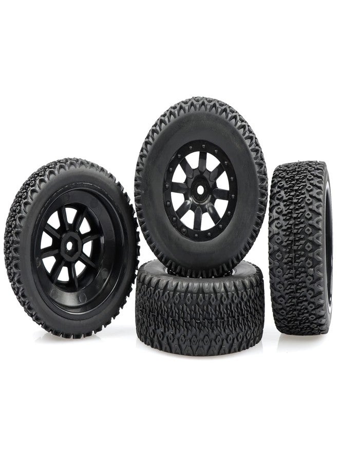 Aimrock 1/10 Glued 12mm Hex Short Course SC Trucks Wheels and Tires Combo, OD 4.3'' for Slash 2WD 4WD Blackout Losi Tenacity Off-Road Car, Set of 4 - Image 5